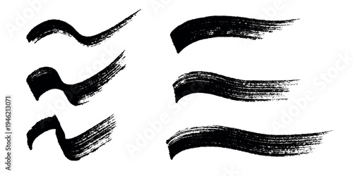 Set of brush paint stroke texture swatch Hand painted background Ink scribble dab clipart Paint smudge for tags and stamps design, beauty fashion poster