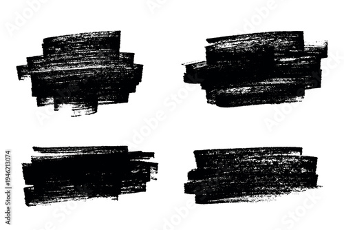 Set of brush paint stroke texture swatch Hand painted background Ink scribble dab clipart Paint smudge for tags and stamps design, beauty fashion poster