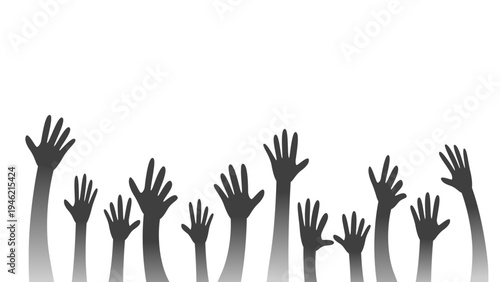 沢山の黒の手のイラスト