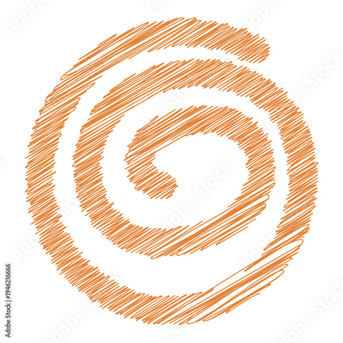 Hand Drawn Orange Spiral Icon
