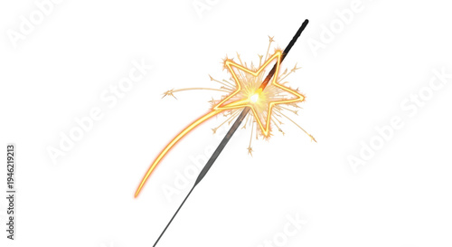 Vector sparkler illustration with sparkles and trail