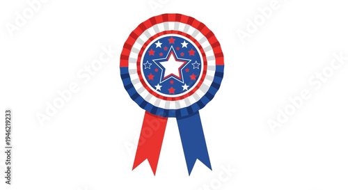 Vector patriotic rosette award ribbon icon