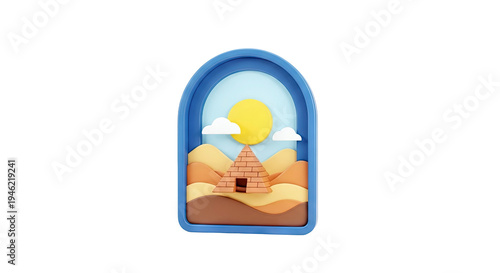 Cartoon Egyptian Pyramid Landscape