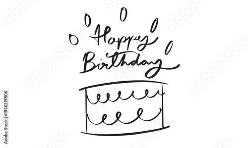 happy birthday cake text font calligraphy hand written lettering script black color object icon character cartoon cupcake happy birthday anniversary event party dessert homemade happy birthday cake 