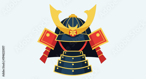 Traditional Japanese Samurai Helmet Kabuto Icon
