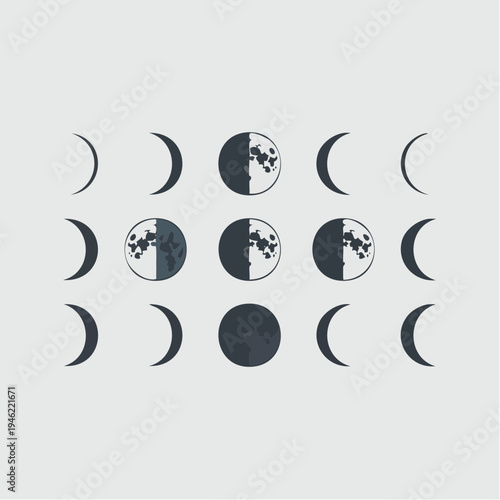 Phases of the moon and earth.