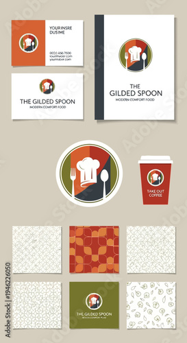 The Gilded Spoon Restaurant Branding Identity Set