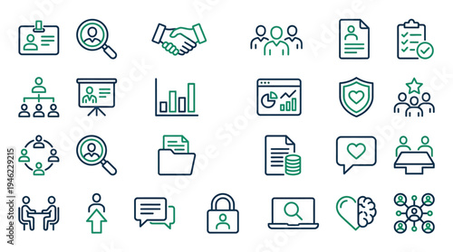Collection of Business and Technology Icons for Digital Interface Design 3. Vector Icons Set