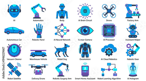 Collection of Scientific and Technological Icons for Innovation and Research. Vector Icons Set