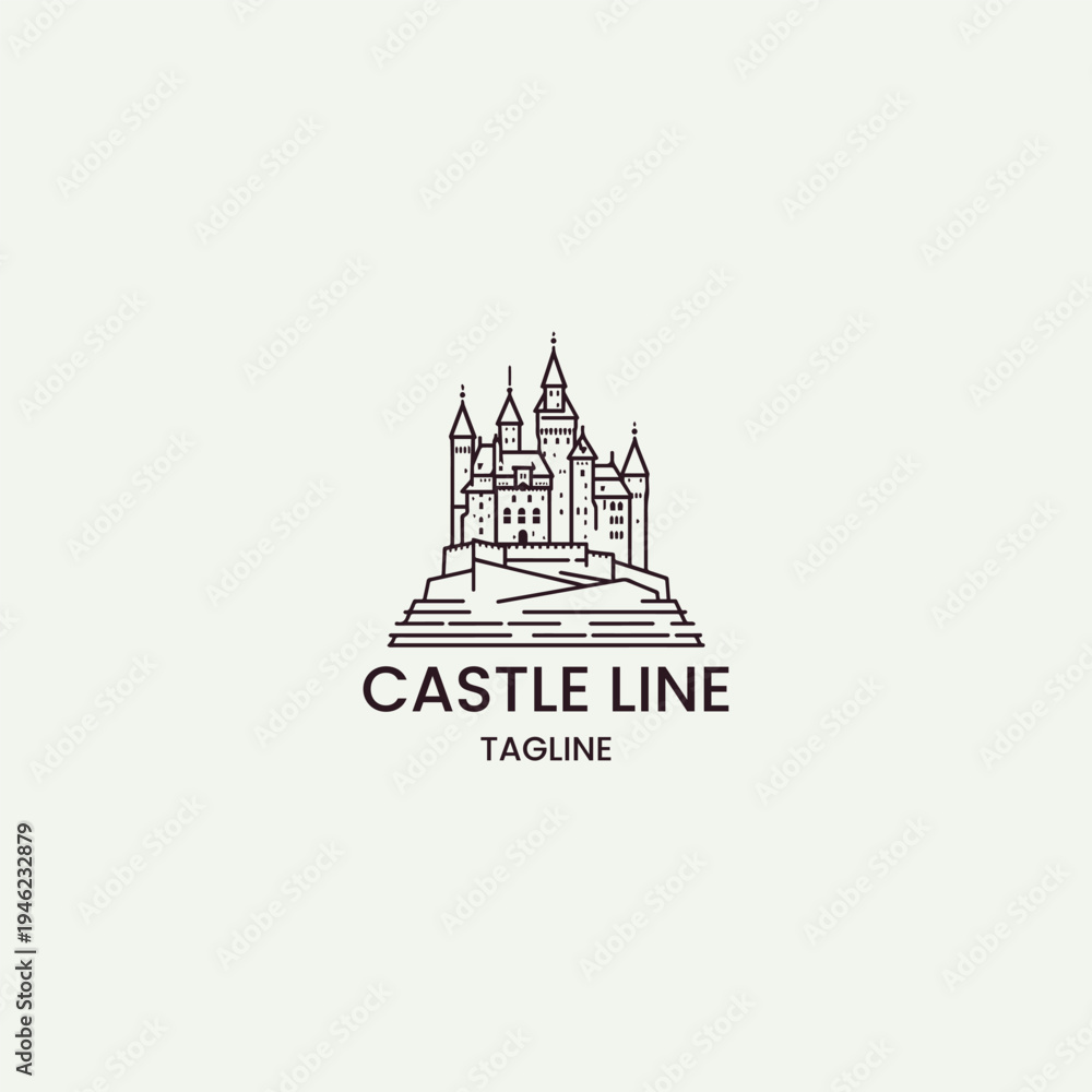 Obraz premium Castle logo vector icon illustration