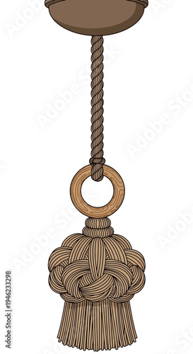 Vintage Decorative Rope Tassel Hanging Ornament Illustration