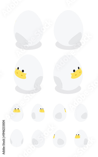 Egg Duck Easter Isometric Spinning Animation Frame