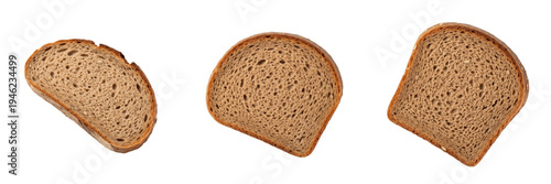 Foto Set and collection of fresh sliced dark rye bread and healthy whole grain bread