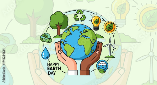 Earth Cradled By Hands Embracing Global Stewardship And Care.