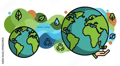 Earth Globe World Main Subject Close Up.