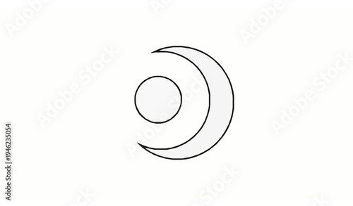 Sun and crescent moon celestial icon day night symbol vector design