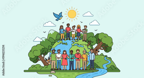 Group Of Diverse People Standing Together.