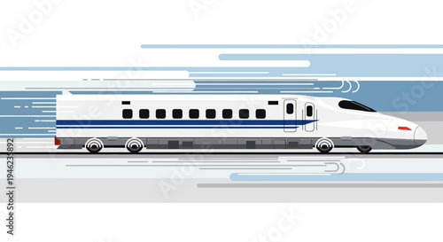 Modern High Speed Bullet Train Moving Fast