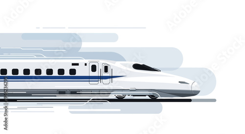 High Speed Bullet Train Illustration
