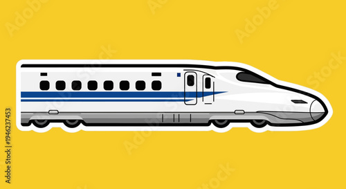 Japanese Shinkansen Bullet Train Vector Illustration