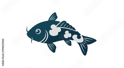 Minimalist Koi Fish Graphic Illustration