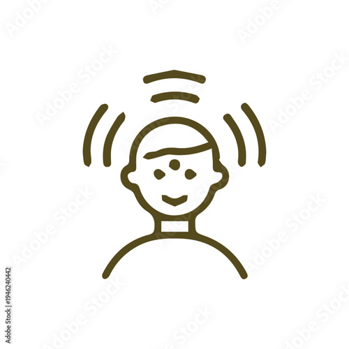 Foto Mindful Awareness and Spiritual Energy Waves Line Icon Illustration