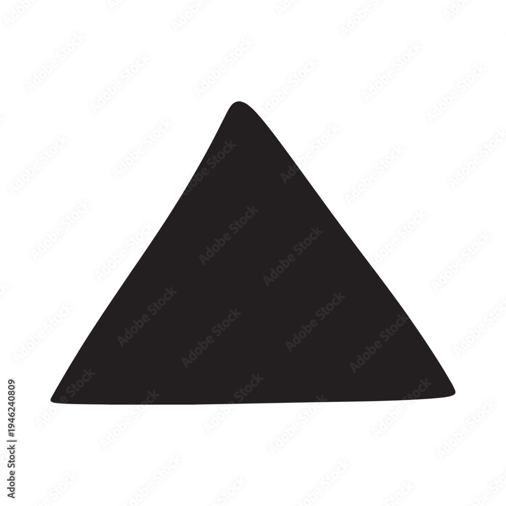 Fototapeta premium A simple black triangle illustration on a stark white background