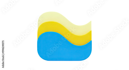 Abstract Wave Design in Yellow and Blue