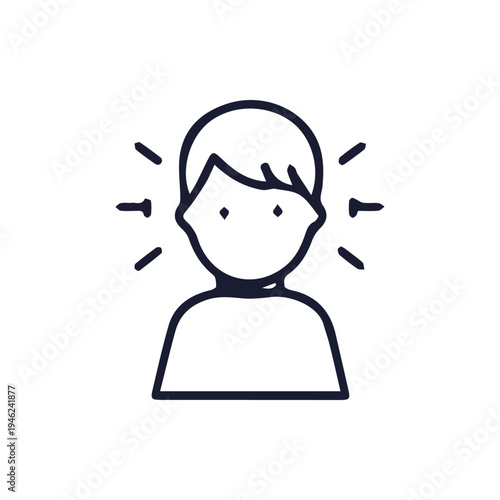 Line Icon Representing Stress Anxiety Headache or Sensory Alertness