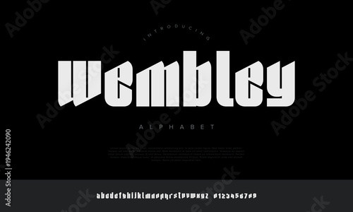 Fotografija Wembley slab serif display font with shadow effect for vintage sport and industr