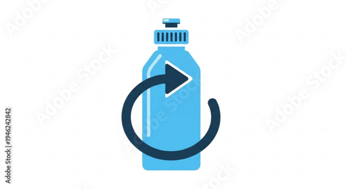 Recyclable plastic bottle with recycling symbol on white background eco friendly packaging concept