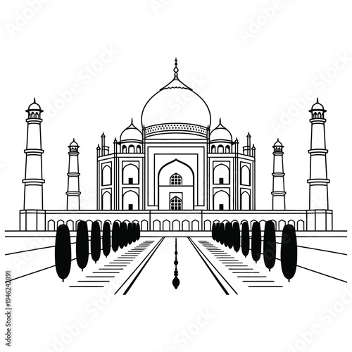 taj mahal vector