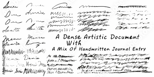 Collection of various handwritten scripts and signatures on a white background