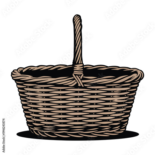 wicker basket isolated on white