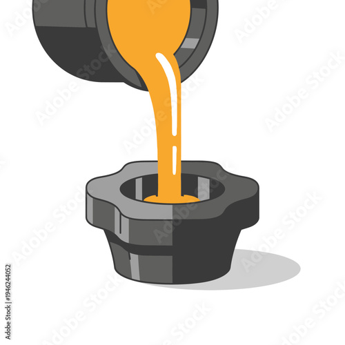 Pouring Molten Metal into Industrial Mold for Manufacturing Process