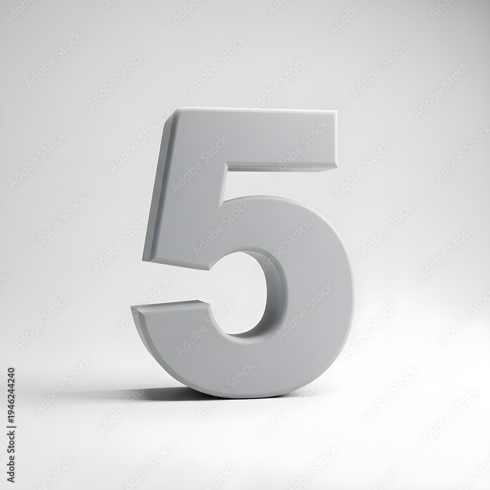 Fototapeta premium 3D numbers, metallic, balloon style