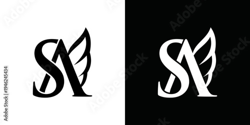 simple vector logo of initials A and S