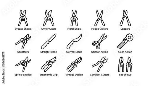 Various garden tools and pruners for efficient gardening