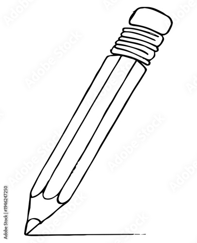 Hand Drawn Pencil Sketch on White Paper - Minimalist Graphite Drawing Concept for Creativity and Education

