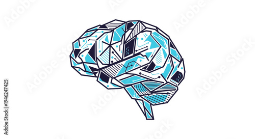 Abstract Digital Brain Illustration - Technology and Intelligence Concept