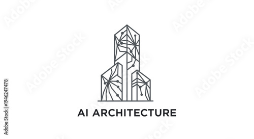 Abstract Cityscape with Network Connections - Modern Architectural Design