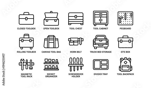 Tool organization systems: toolboxes, cabinets, pegboards, and storage solutions