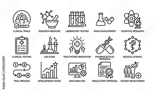 Scientific research and development icons