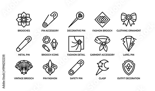 Elegant brooches and pins collection – fashion accessories and decorative designs