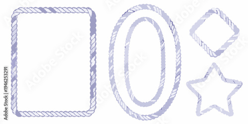 Rope outlined geometric shapes including a square circles and stars