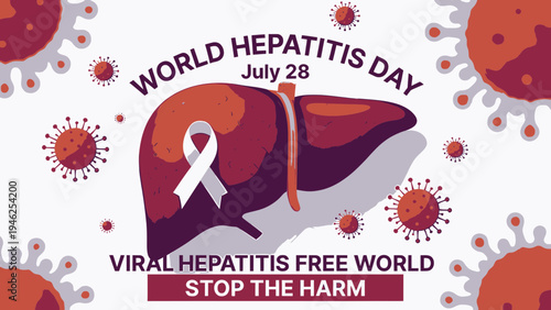 World Hepatitis Day Awareness Poster Design vector illustration