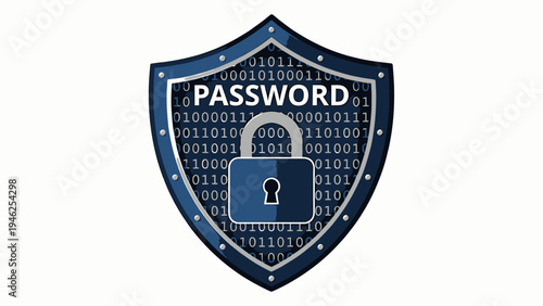Password Security Shield Concept vector illustration