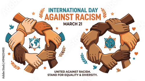 International Day Against Racism Concept vector illustration