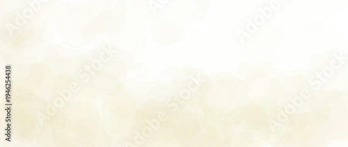 Light beige watercolor effect background. Soft ivory watercolour gradient texture. Cream color blurred paint splashes wallpaper for birthday or wedding design. Vector pale champagne marble backdrop