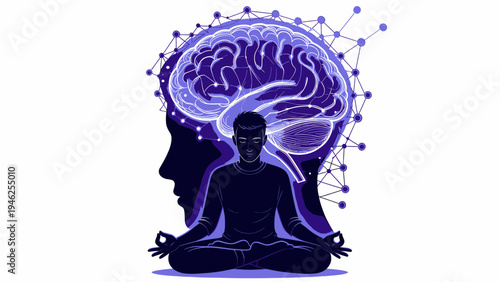 Mindfulness and Brain Health Concept vector illustration